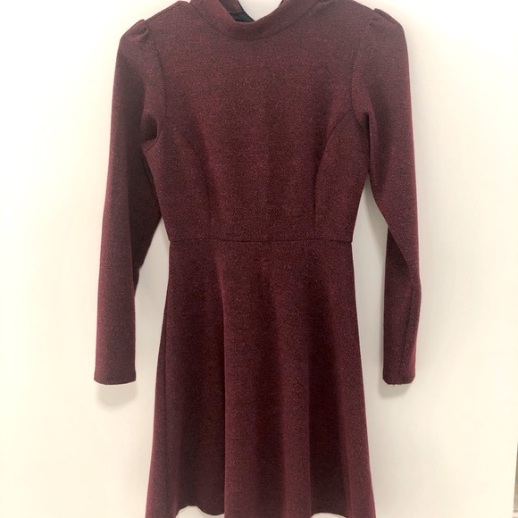 Velvet Torch Mock Neck Long Sleeve Skater burgundy - Picture 5 of 5